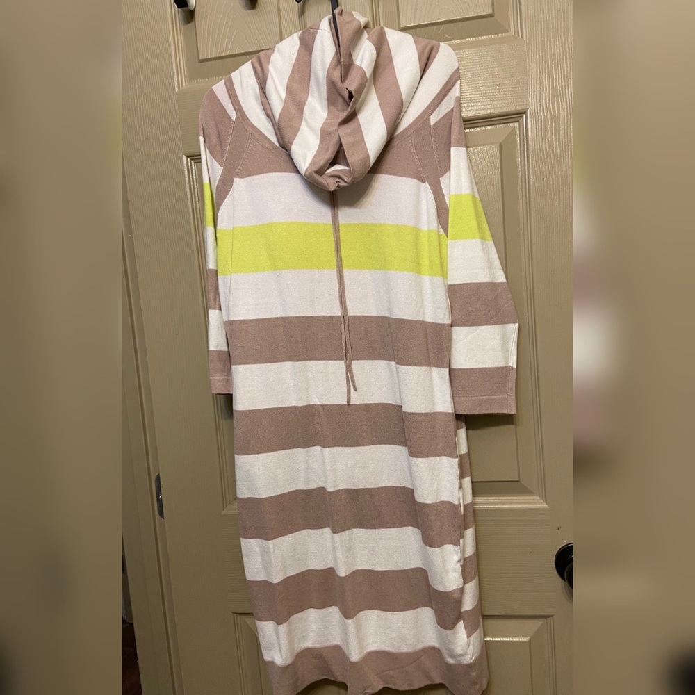 Brown and white dress